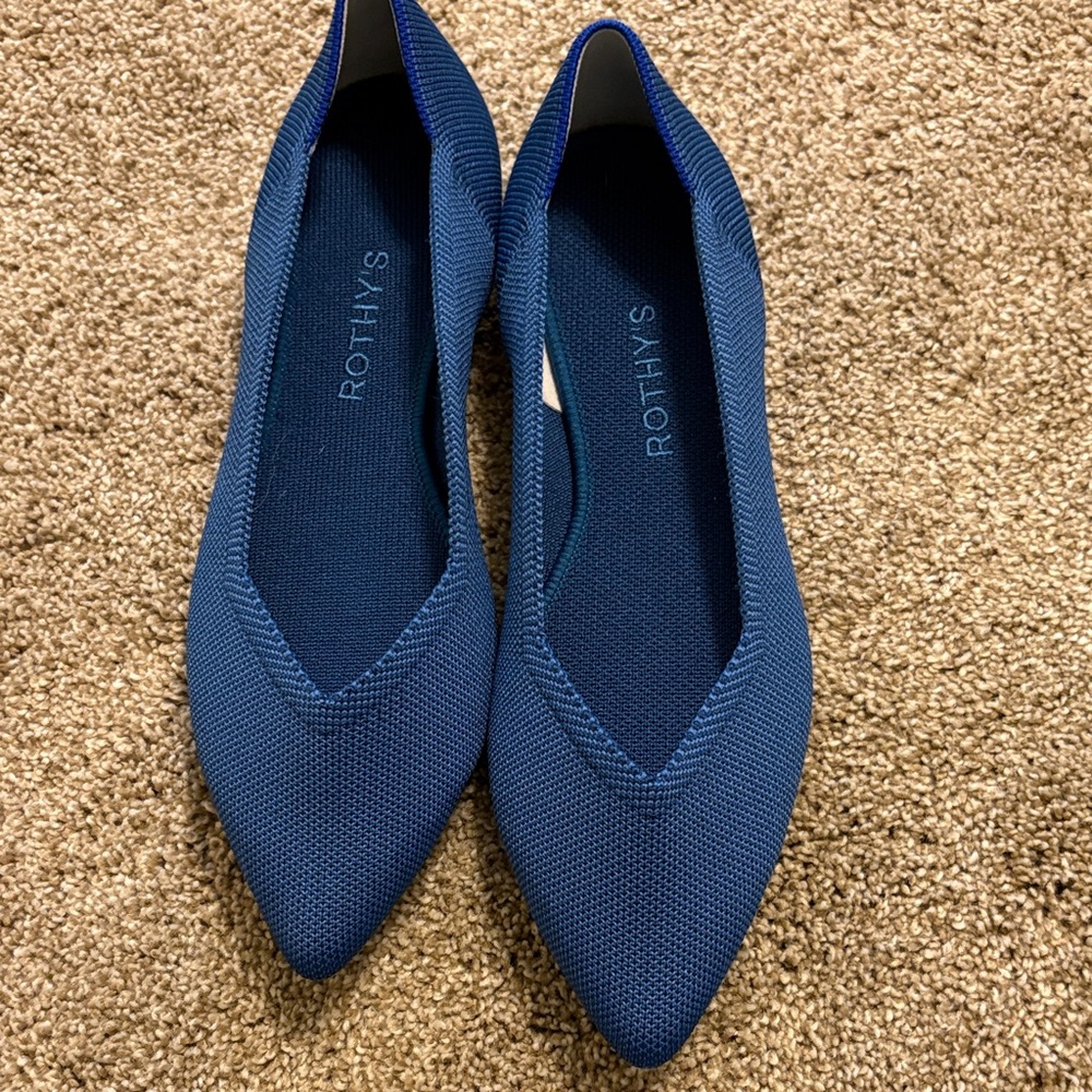 Rothy's Women's Blue Pointed Flats, 9.5 M